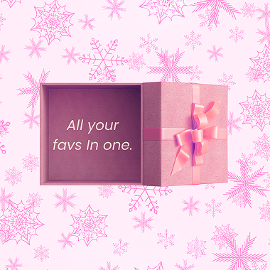Pink snowflakes and package All your favorites in one